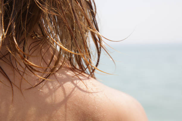 wet hair and neck and shoulder