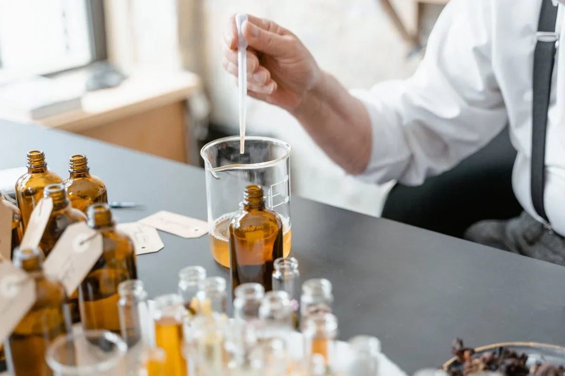 lab with oils